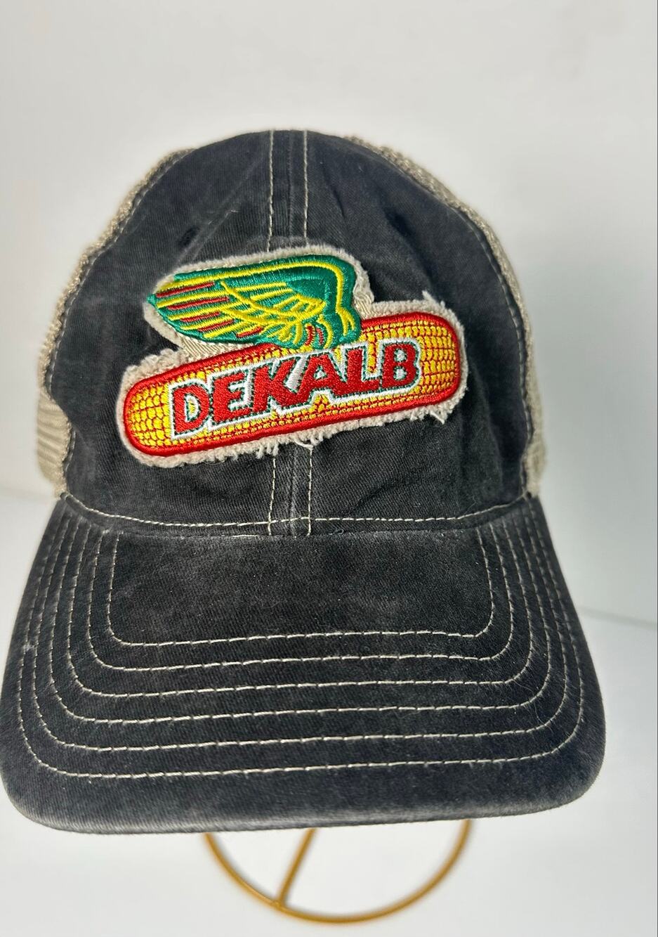 DEKALB SEED Black Demin Cap Hat New Patch Corn Vintage Logo Trucker mesh